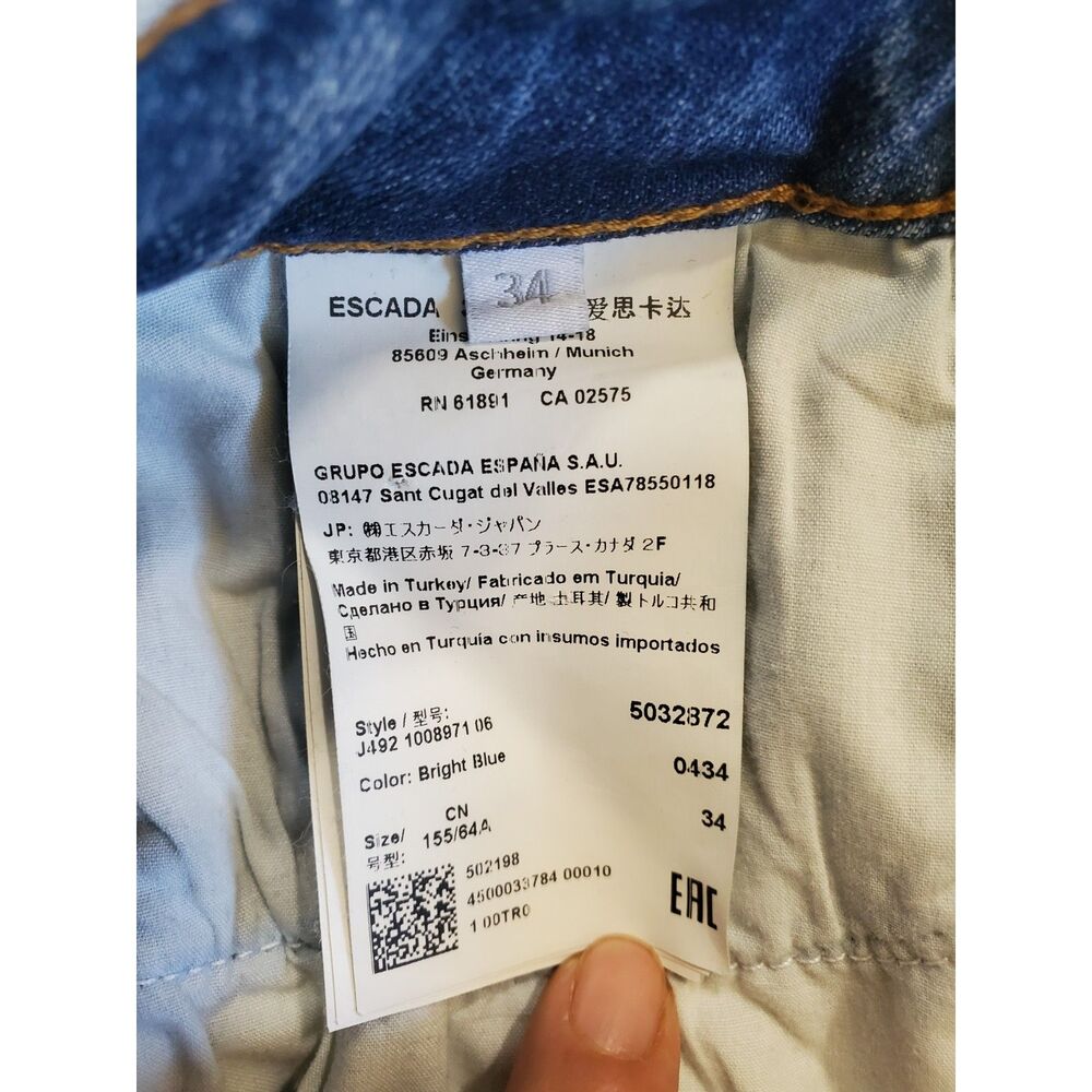 Escada Sports Womens Germany Sz 34/ US 4 Skinny Jeans Stripe Stretch J492 EUC - Picture 11 of 15
